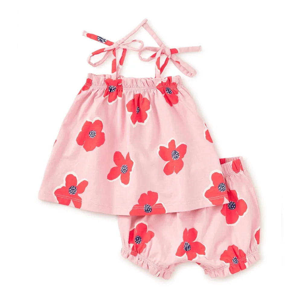 Tie Shoulder Baby Set - Rock Floral by Tea Collection