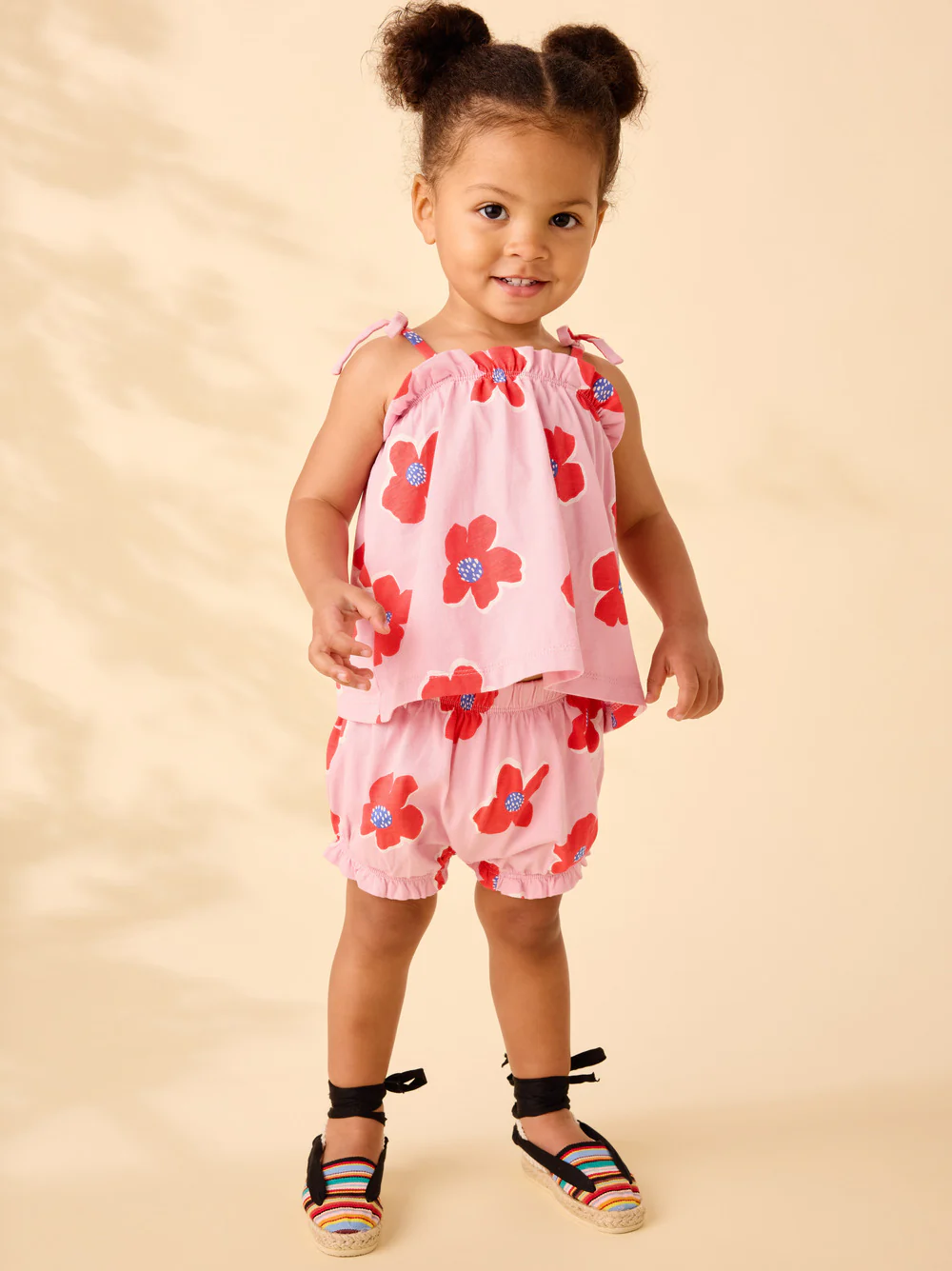 Tie Shoulder Baby Set - Rock Floral by Tea Collection - Image 2