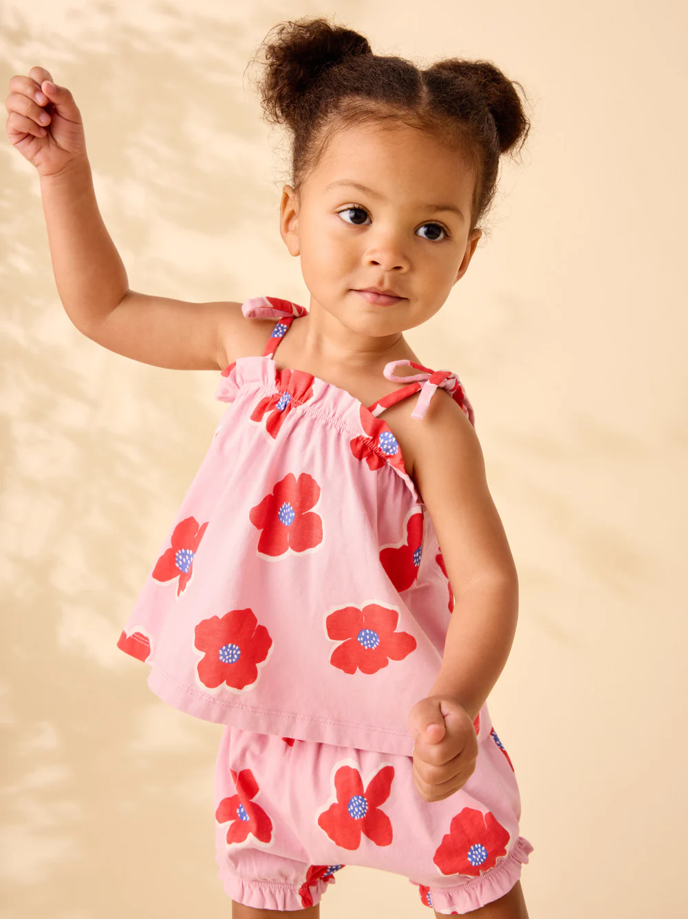 Tie Shoulder Baby Set - Rock Floral by Tea Collection - Image 3