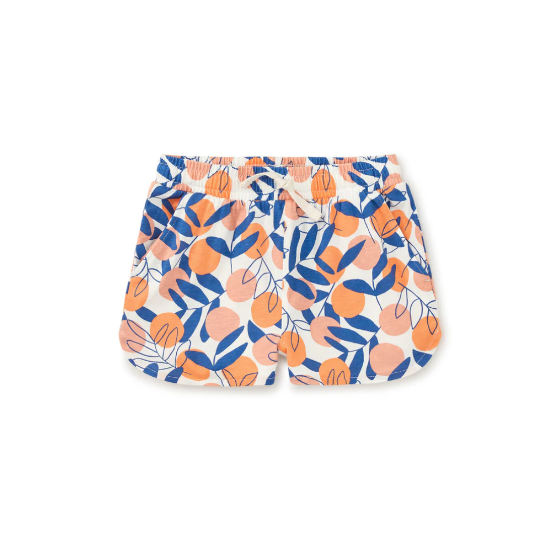 Tie Waist Printed Shorts - Mediterranean Citrus by Tea Collection - FINAL SALE