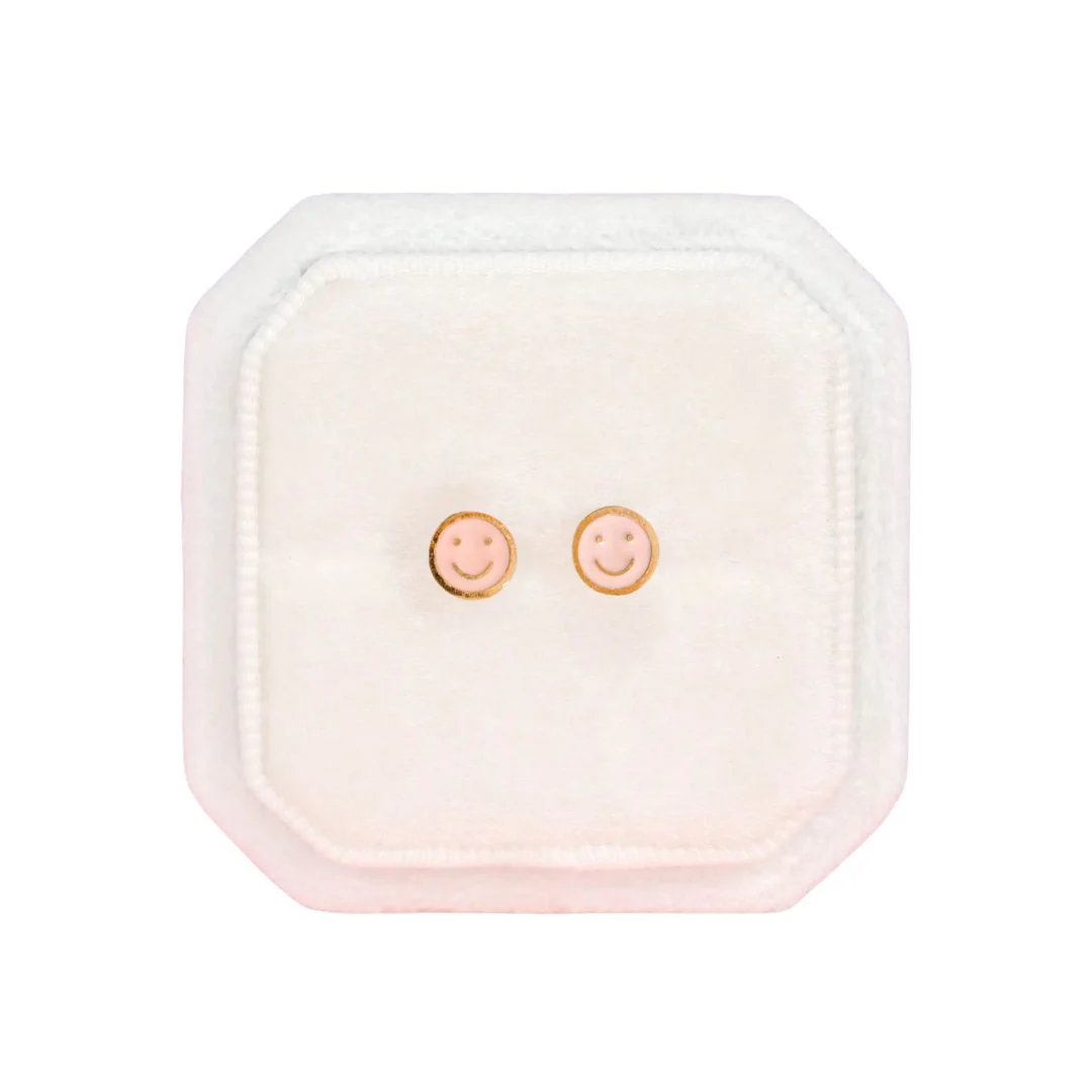 Tiny Smiley Earrings by Pierced