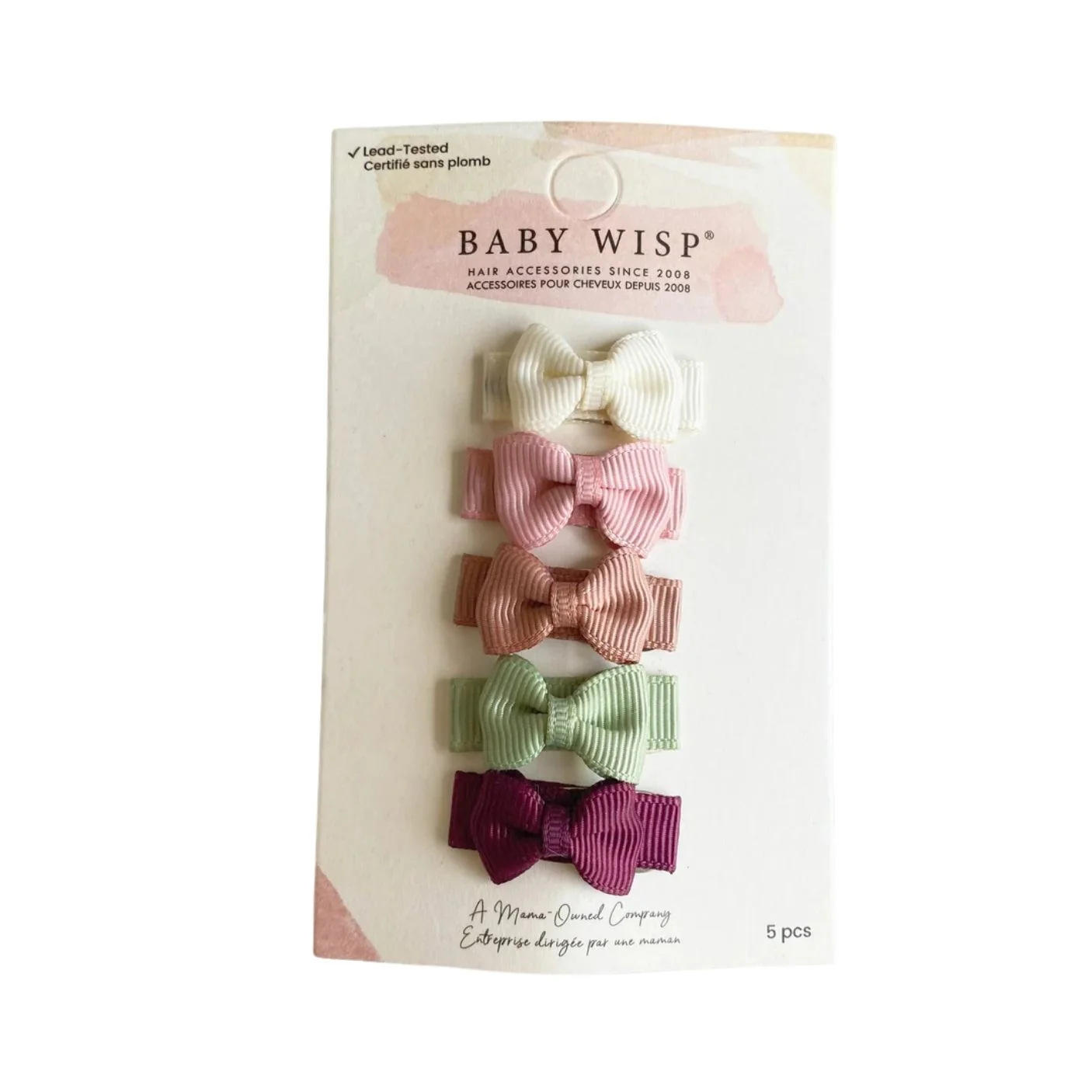 Tiny Tuxedo Bows on Snap Clips Set of 5 - Avocado Toast by Baby Wisp