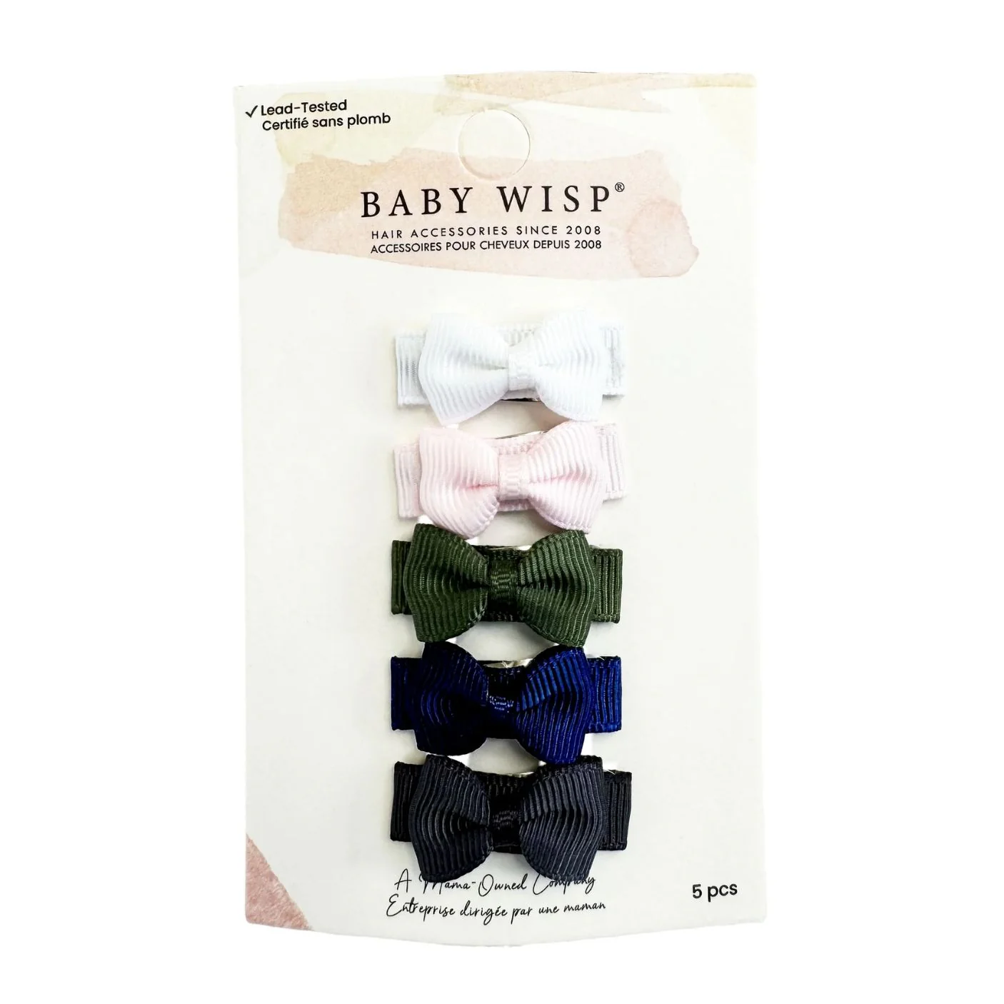 Tiny Tuxedo Bows on Snap Clips Set of 5 - Mt. Cutemore by Baby Wisp