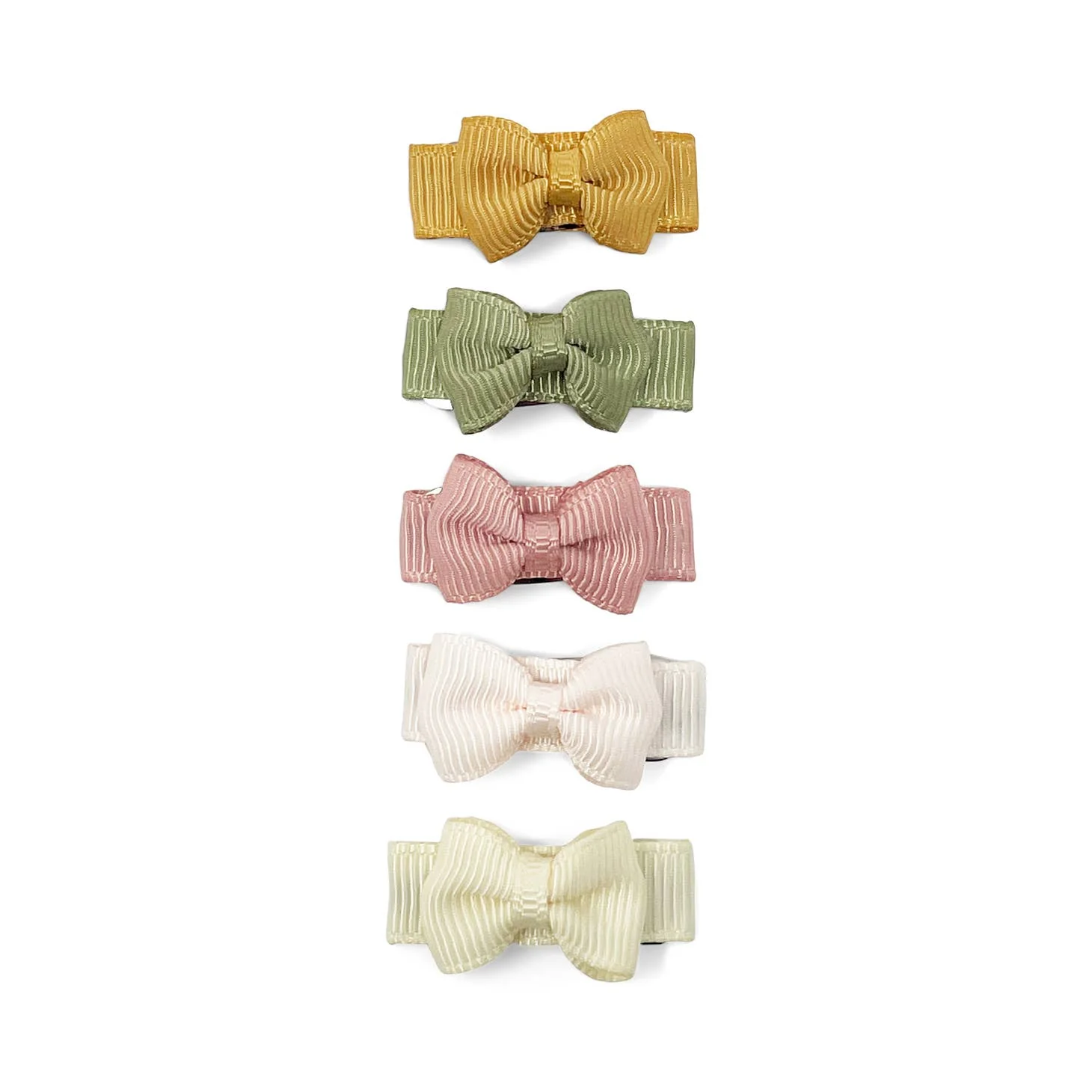 Tiny Tuxedo Bows on Snap Clips Set of 5 - Salted Caramel by Baby Wisp - Image 2