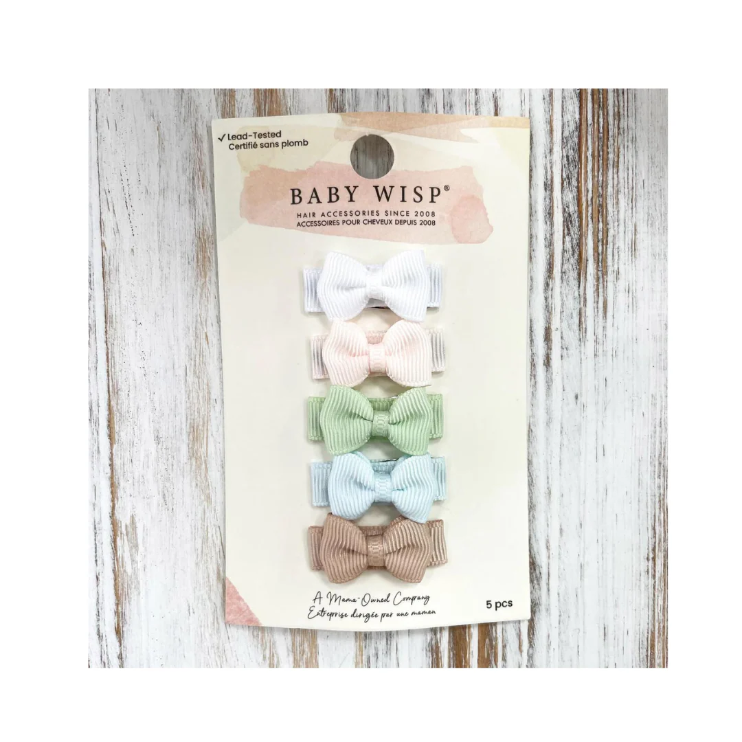 Tiny Tuxedo Bows on Snap Clips Set of 5 - Tranquility by Baby Wisp - Image 11