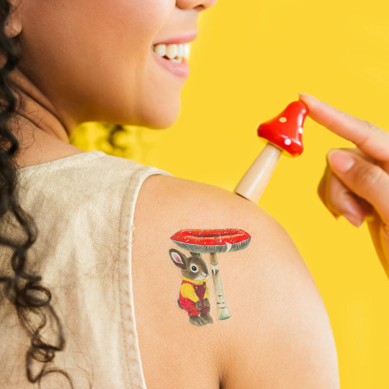 Toadstool Bunny Tattoo Pair by Tattly - Image 2