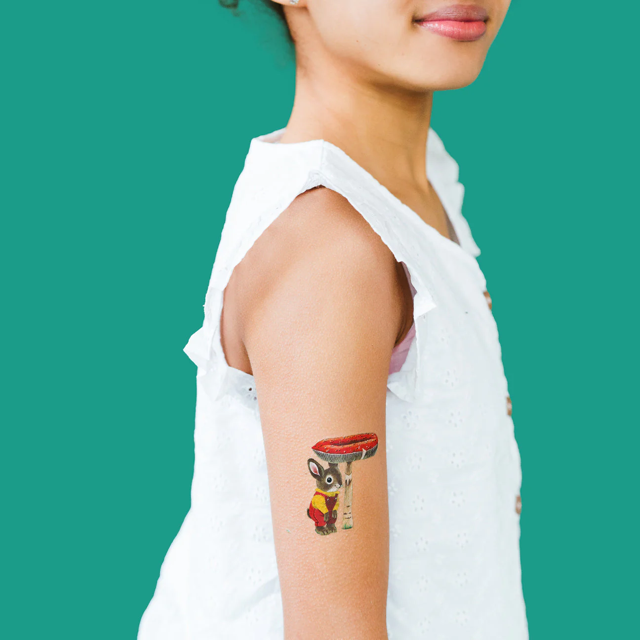 Toadstool Bunny Tattoo Pair by Tattly - Image 3