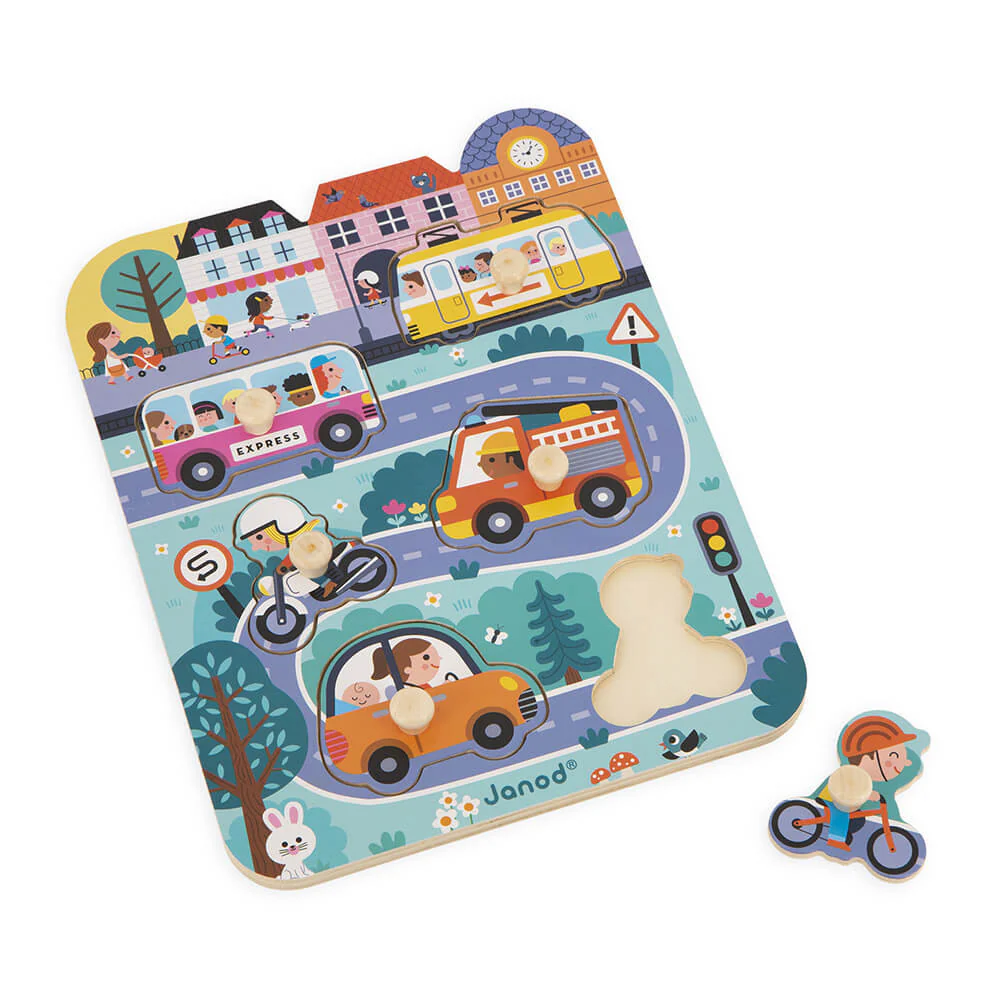 Toddler Wooden Puzzle - In the City by Janod - Image 3