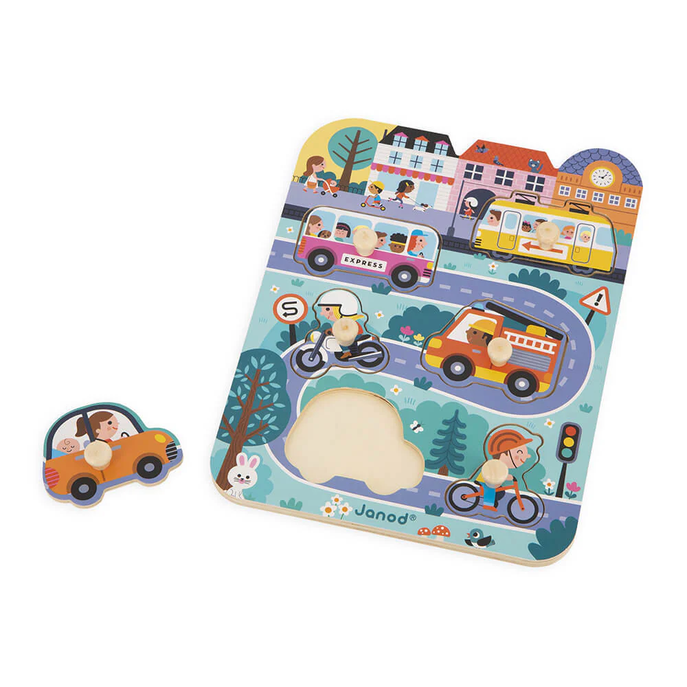 Toddler Wooden Puzzle - In the City by Janod - Image 4