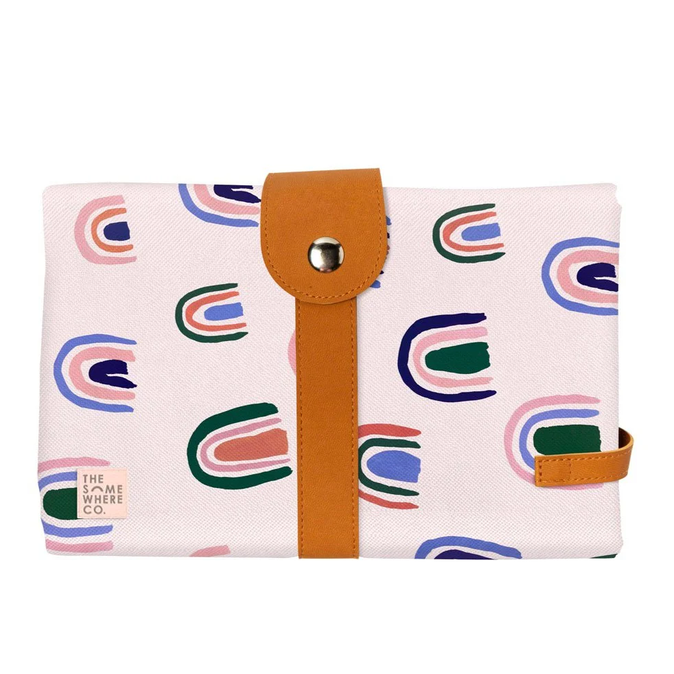 Travel Baby Change Mat - Ochre Rainbows by The Somewhere Co.