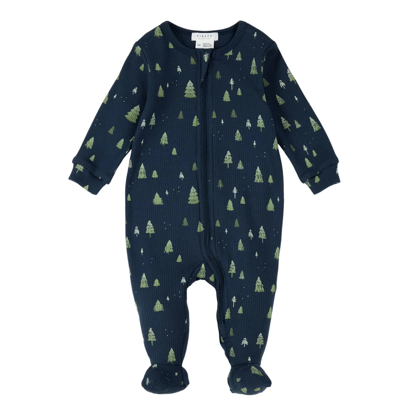 Trees Print on Navy Sleeper by Petit Lem - FINAL SALE