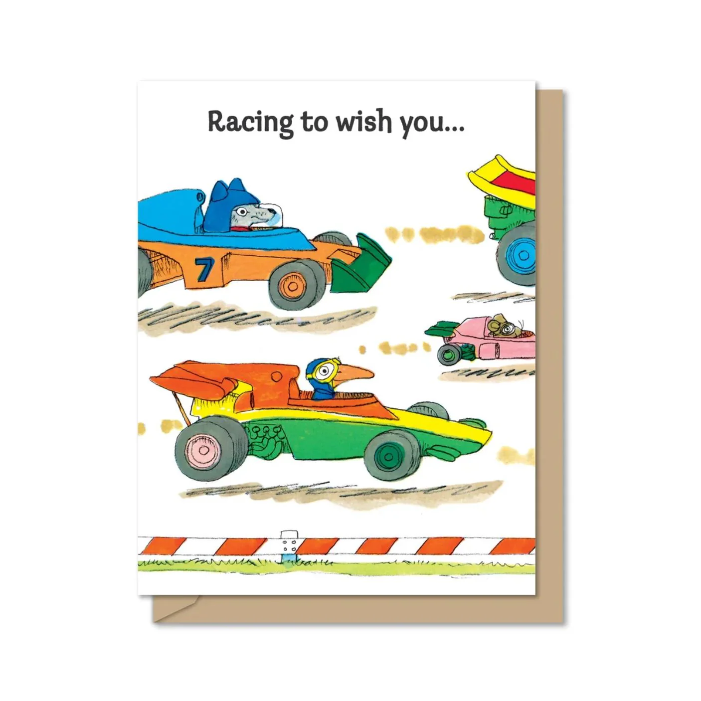 Tri-Fold Birthday Greeting Card | Racing Birthday Party by Maginating