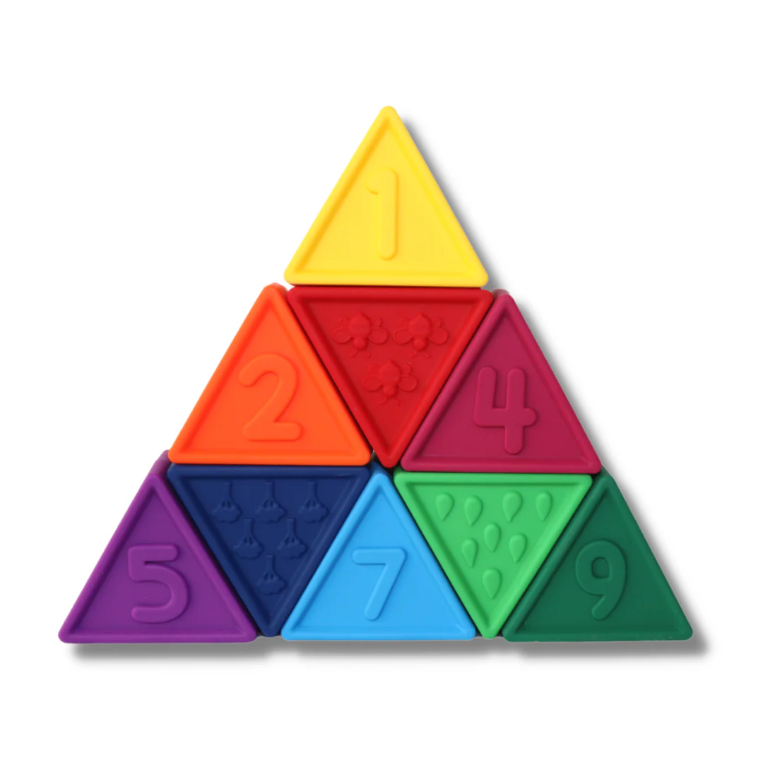 Triblox Silicone Numbered Colorful Blocks by Jellystone Designs