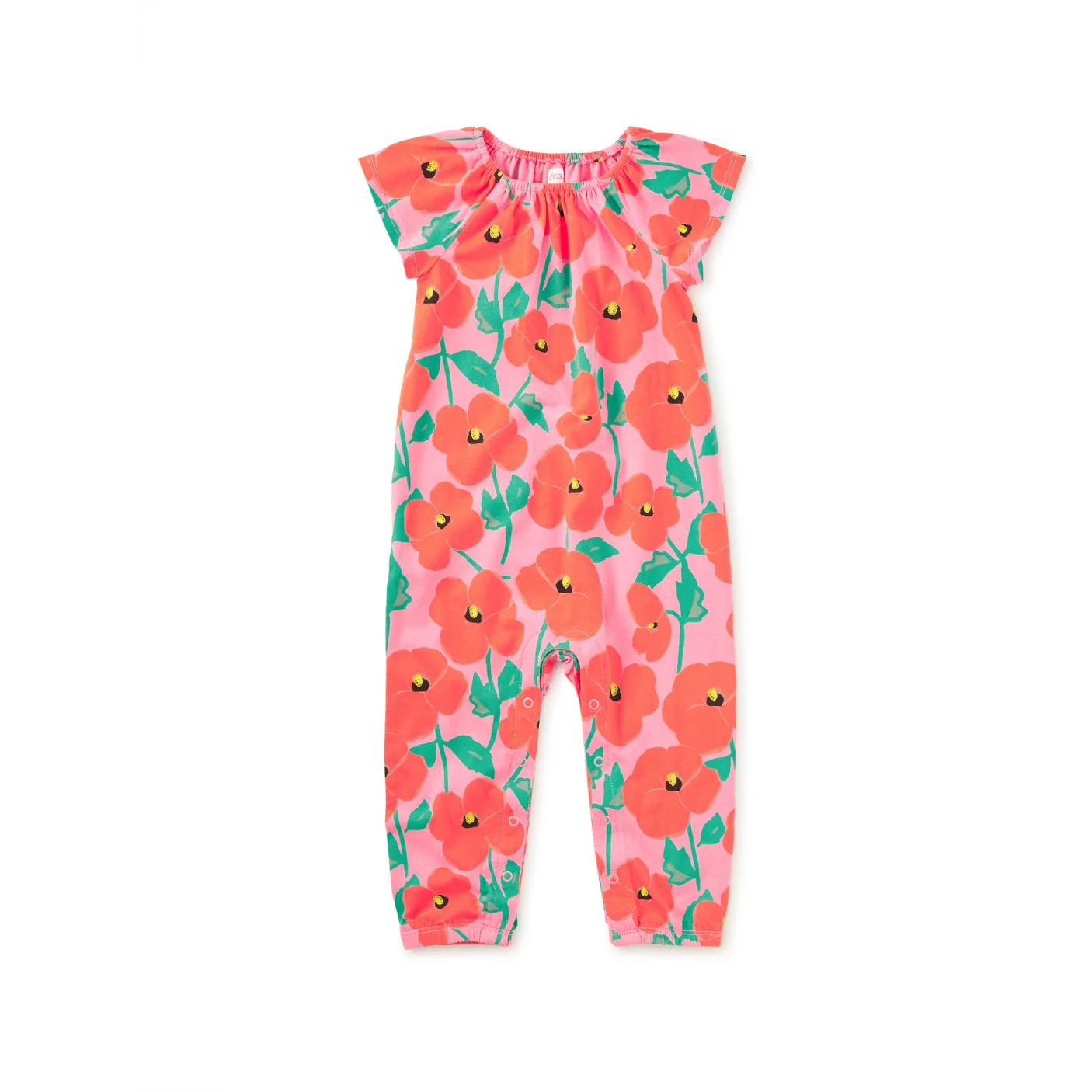 Tulip Sleeve Baby Romper - Poppy Poppies by Tea Collection