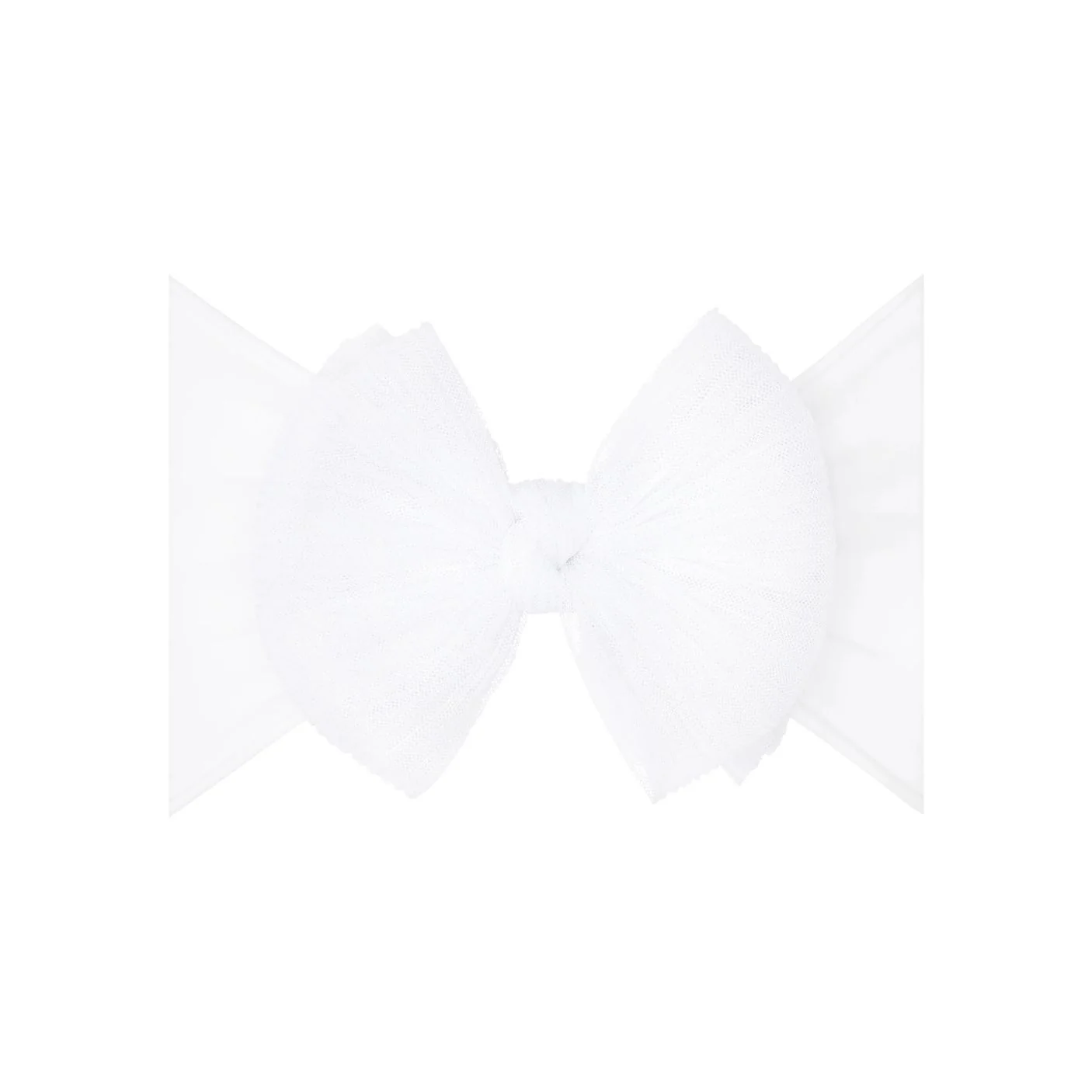 Tulle Fab Headband with Tulle Bow - Pleated White by Baby Bling