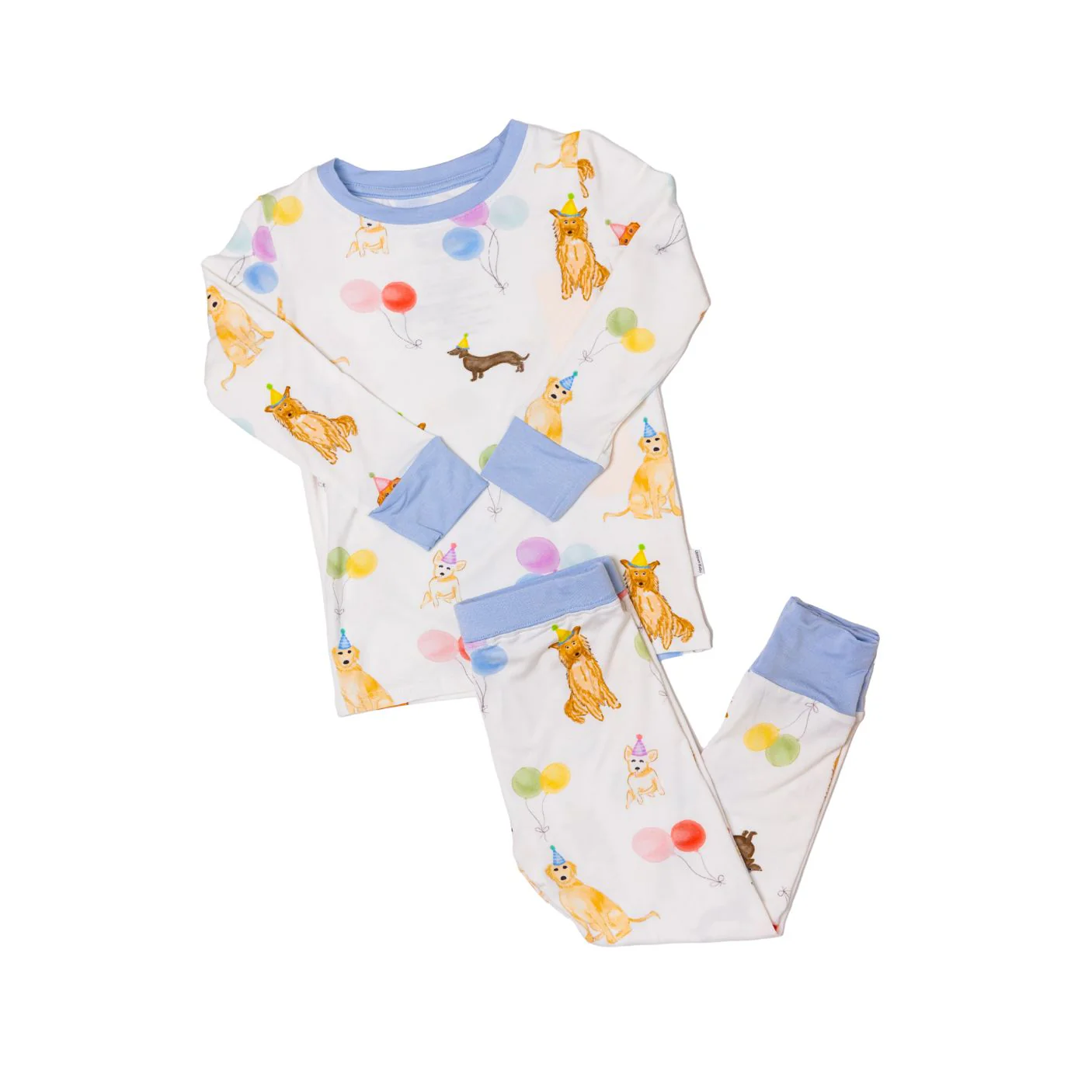 Two Piece Pajama Set - Dog Party Blue by The Uptown Baby