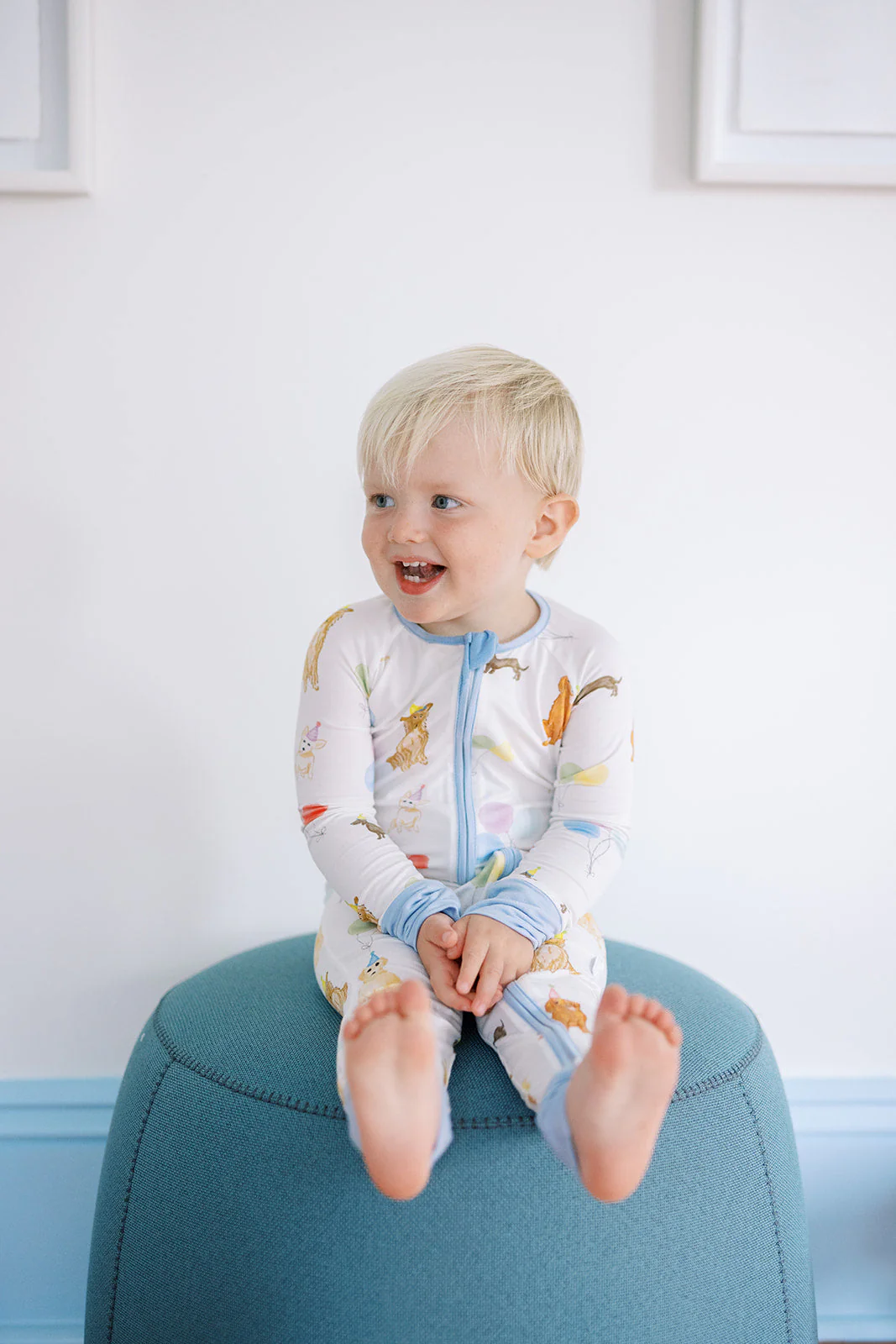 Two Piece Pajama Set - Dog Party Blue by The Uptown Baby - Image 3