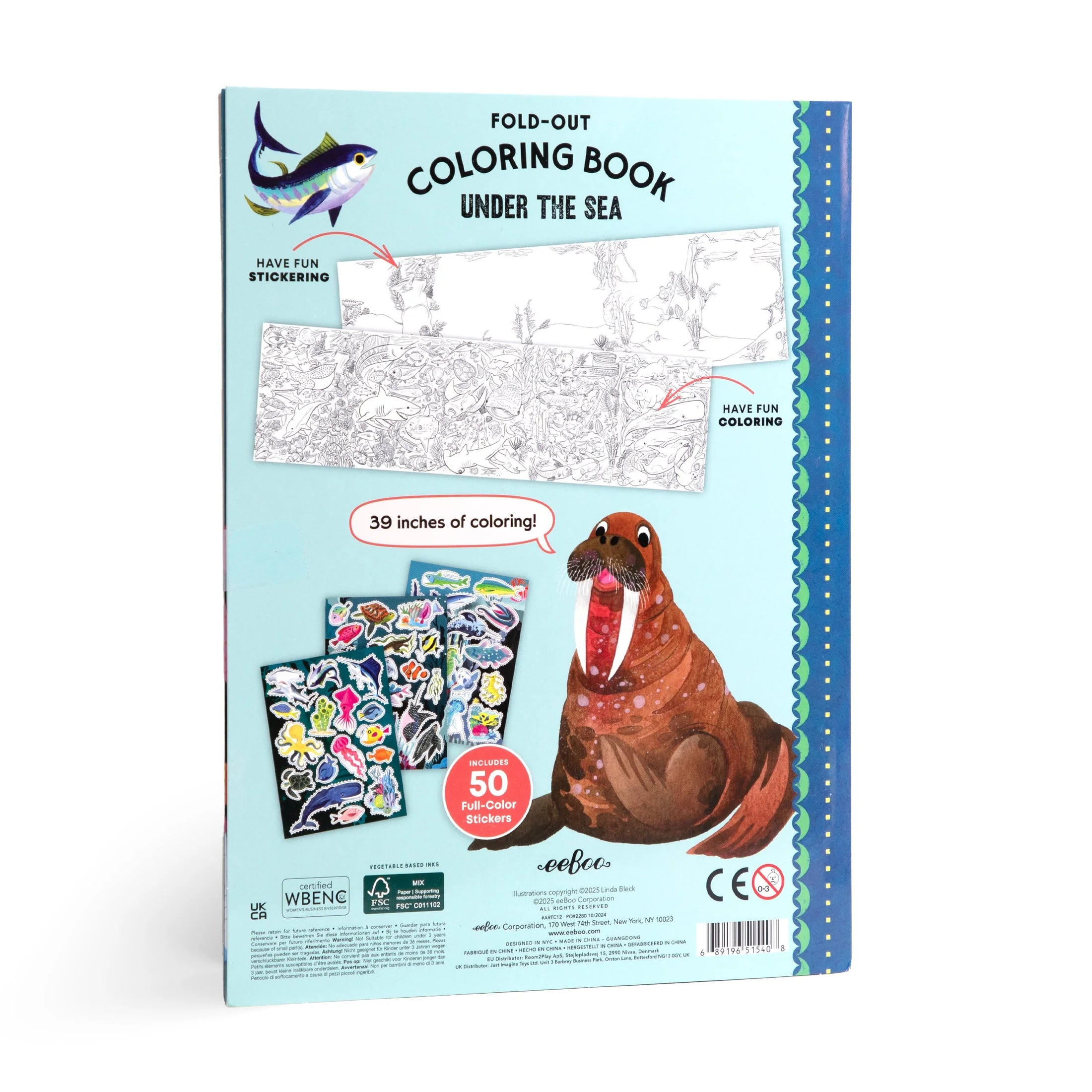 Under the Sea Fold-Out Coloring Book by Eeboo - Image 5