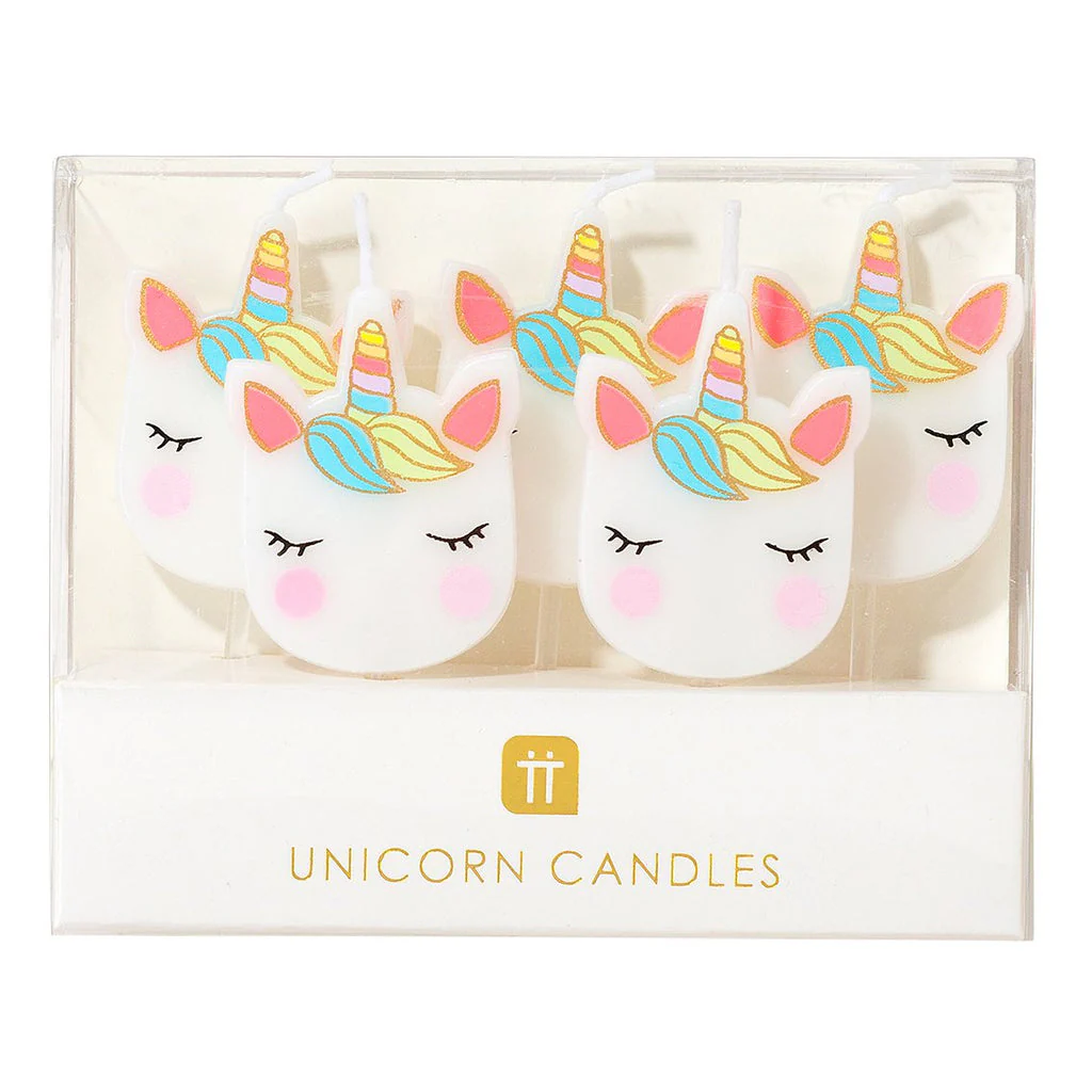 Unicorn Face Birthday Candles 5 Pack by Talking Tables - Image 2