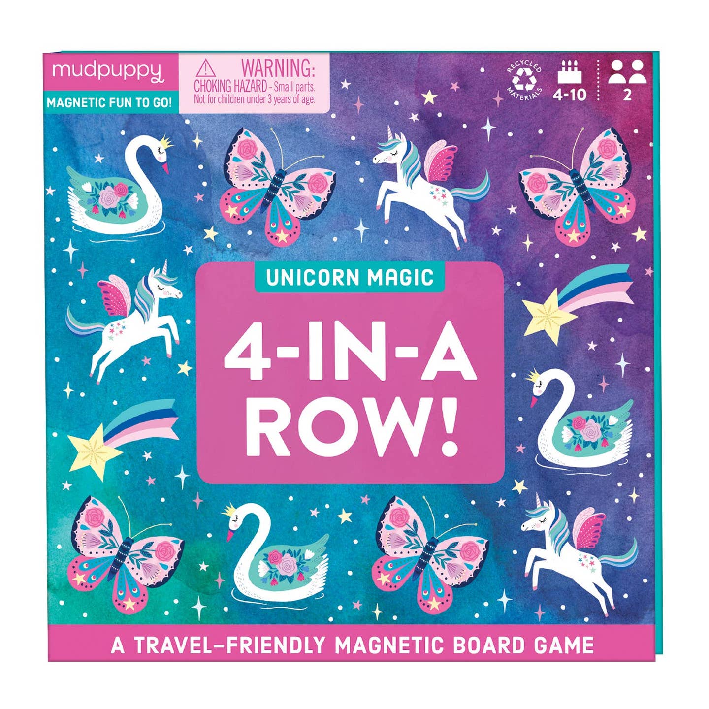 Unicorn Magic 4-in-a-Row Magnetic Board Game by Mudpuppy