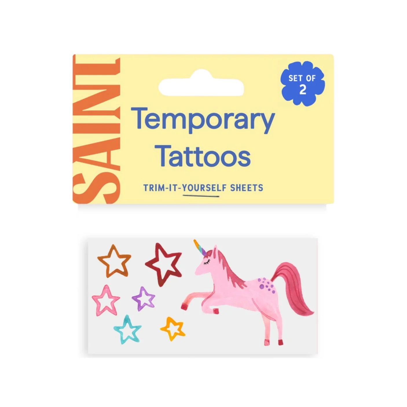 Unicorn Party Temporary Tattoos - Set of 2 by Saint Tattoos