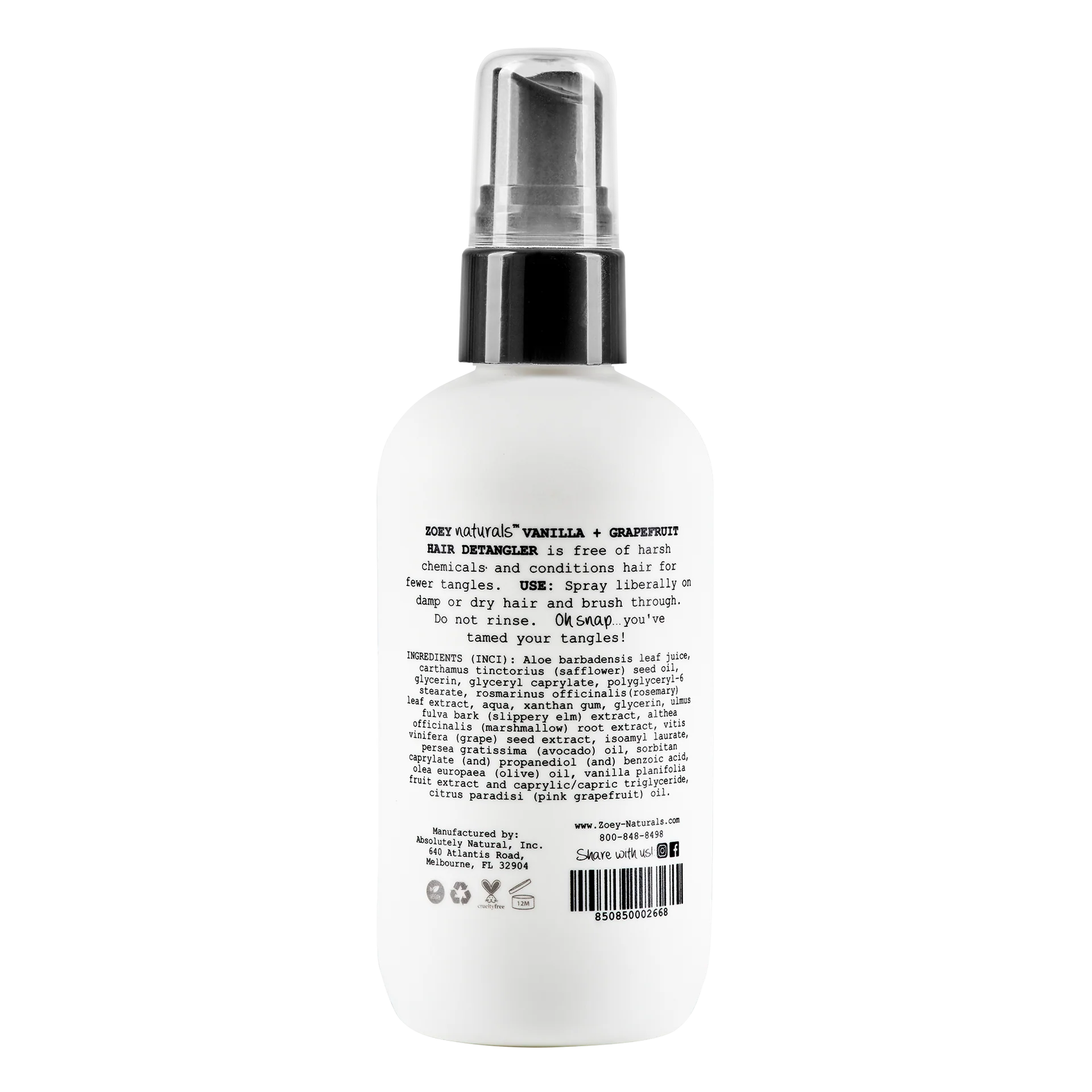 Vanilla Grapefruit Hair Detangler by Zoey Naturals - Image 4