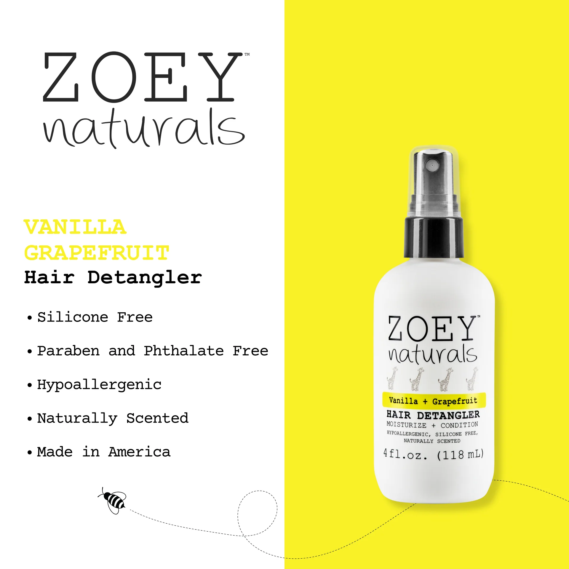 Vanilla Grapefruit Hair Detangler by Zoey Naturals - Image 6
