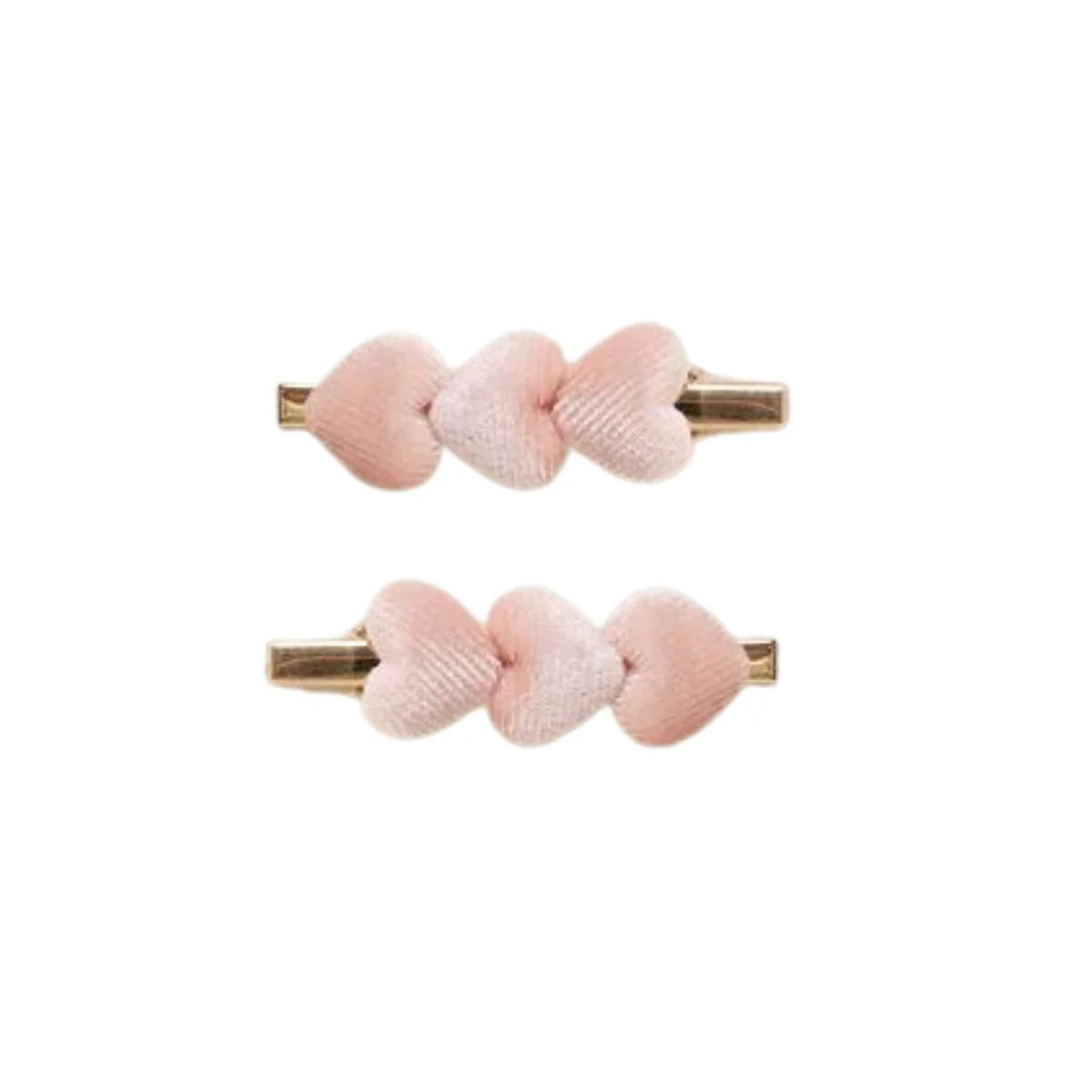 Velvet Heart Clips - Pink by Noralee - FINAL SALE