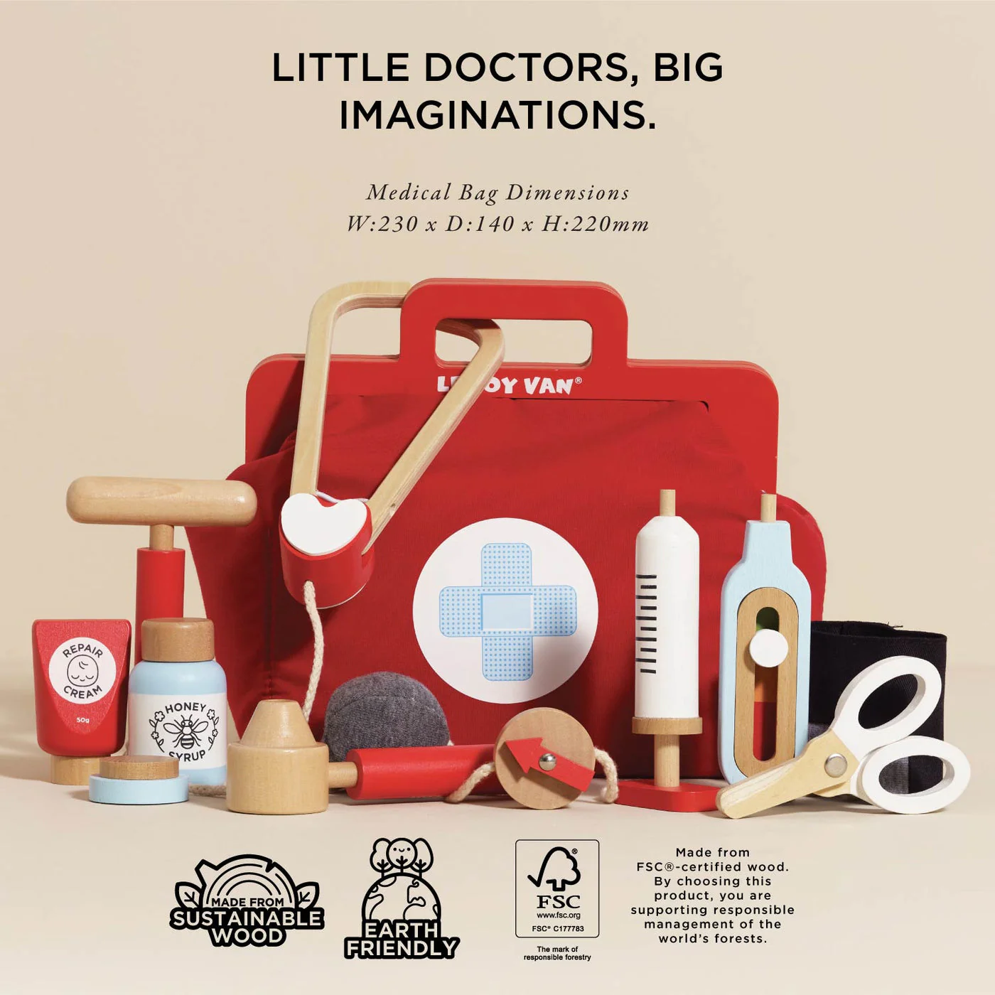 Vintage Wooden Doctor Kit by Le Toy Van - Image 6