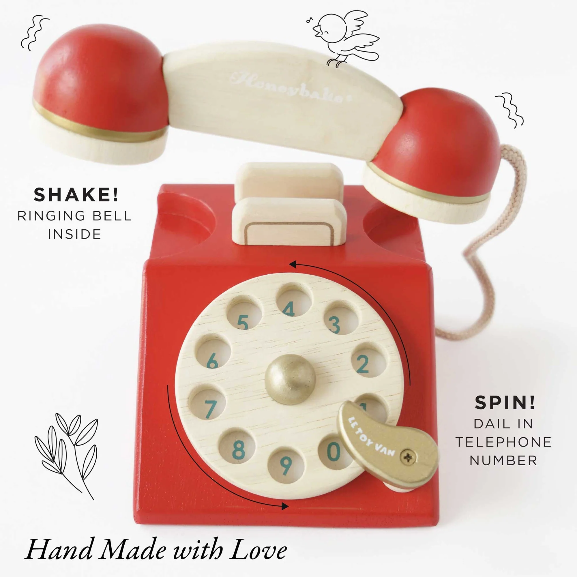 Vintage Wooden Phone by Le Toy Van - Image 3