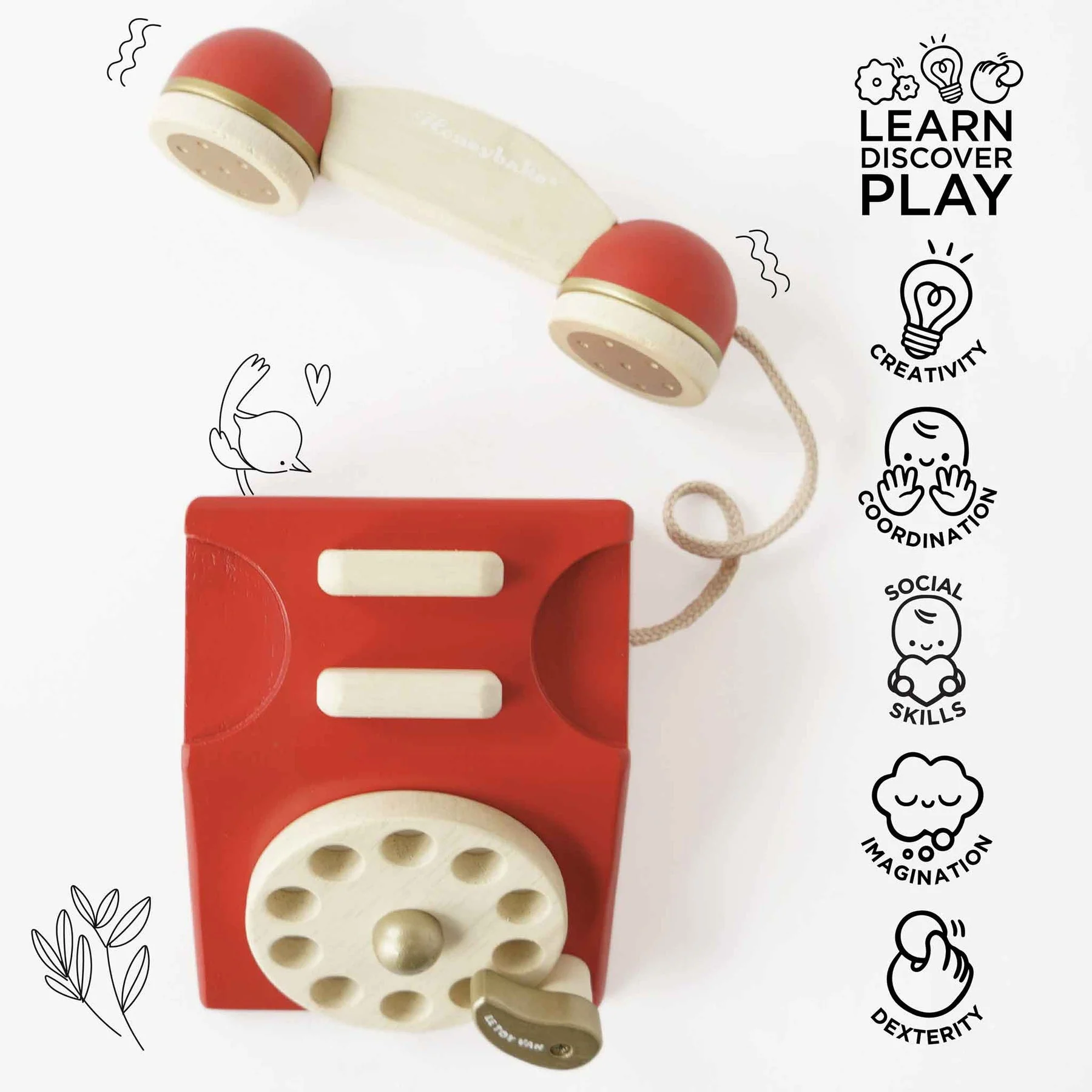 Vintage Wooden Phone by Le Toy Van - Image 4