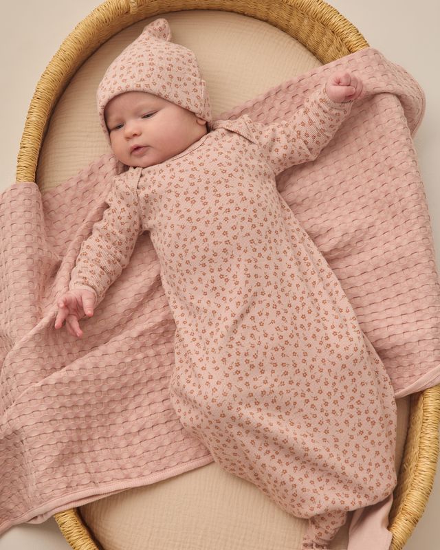 Waffle Baby Blanket - Blush by Quincy Mae - Image 5