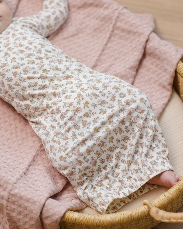 Waffle Baby Blanket - Blush by Quincy Mae - Image 9