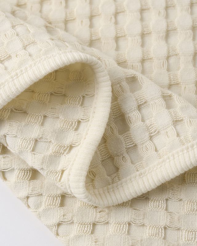 Waffle Baby Blanket - Natural by Quincy Mae - Image 3
