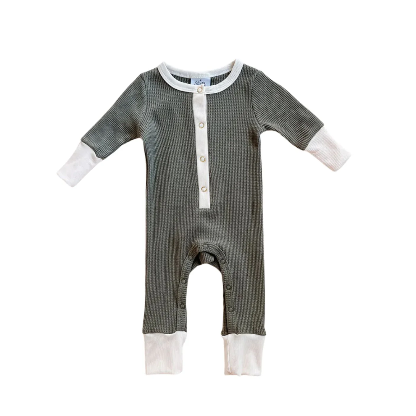 Waffle Romper - Olive by Orcas Lucille - FINAL SALE