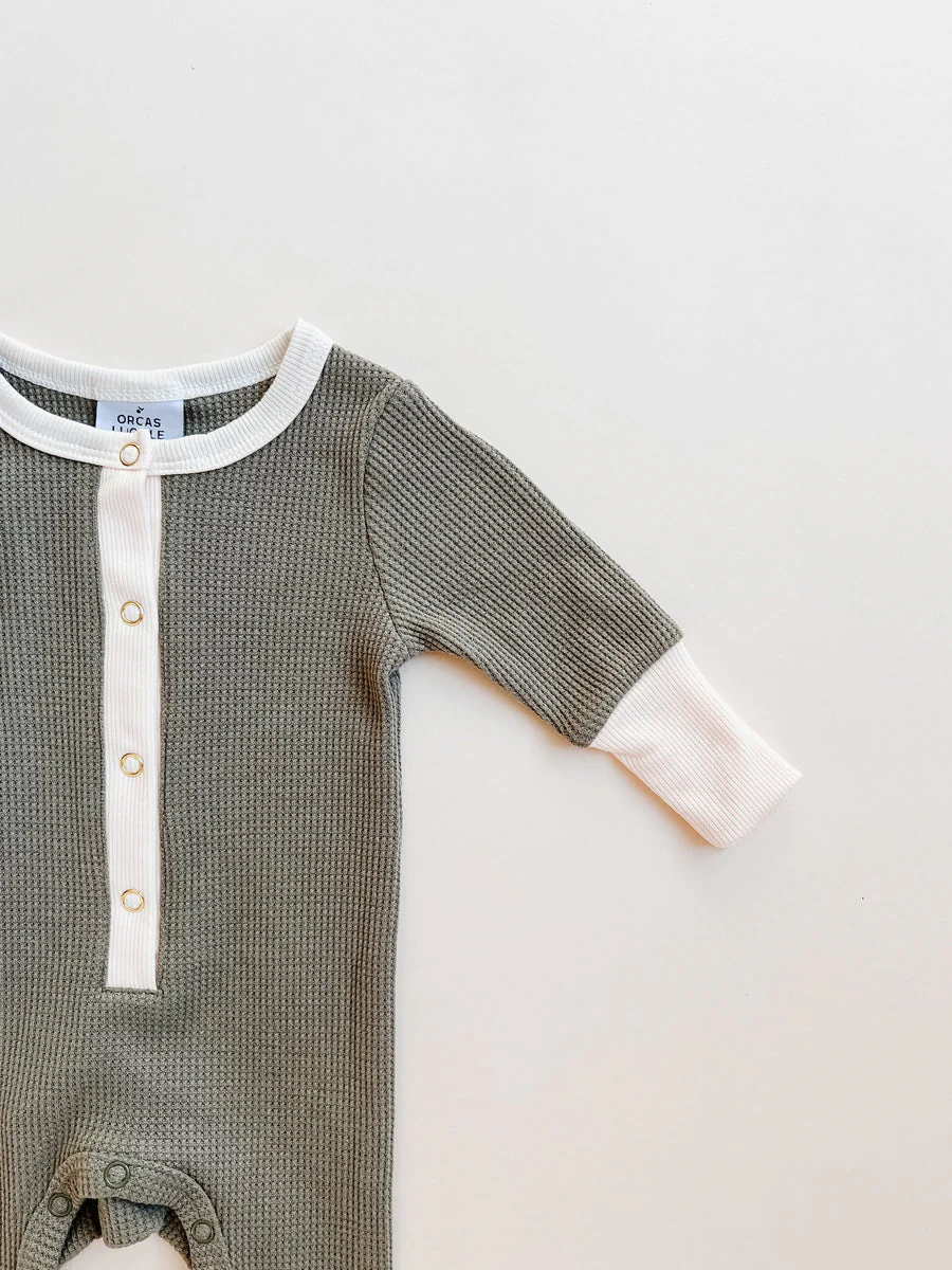 Waffle Romper - Olive by Orcas Lucille - FINAL SALE - Image 3