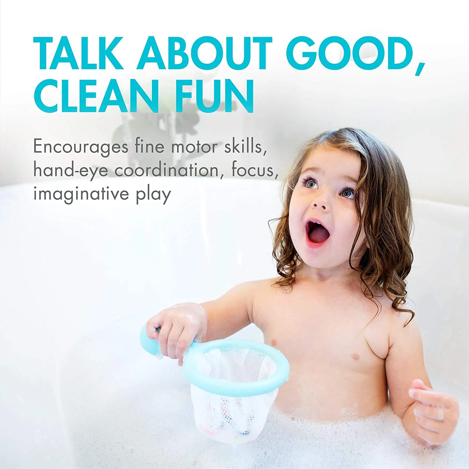 Water Bugs Floating Bath Toys with Net - Blue by Boon - Image 4