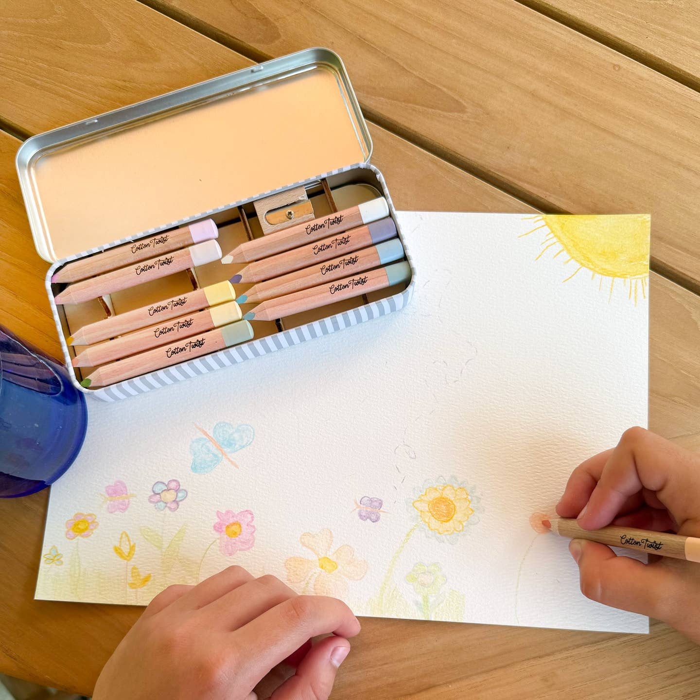 Watercolour Pencils Tin - Pastel by Cotton Twist - Image 2
