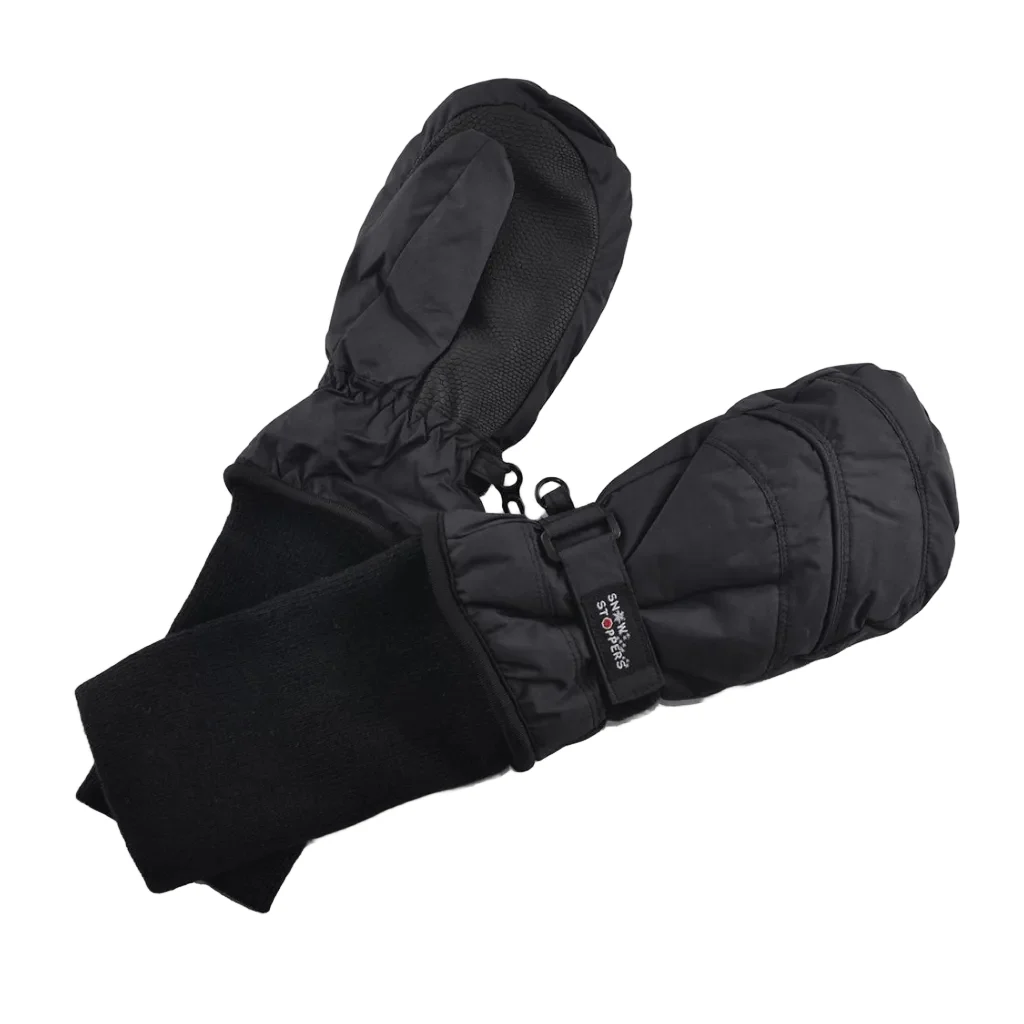 Waterproof Stay-On Mittens No Thumb - Black by SnowStoppers