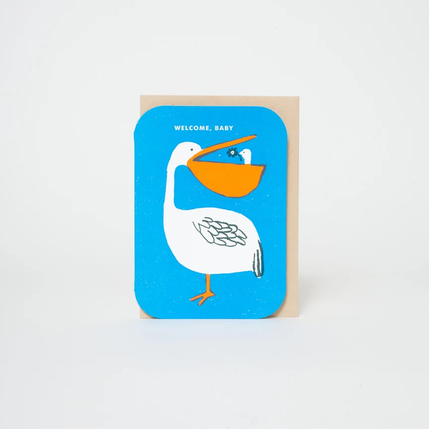Welcome Baby Pelican Card by Egg Press - Image 2