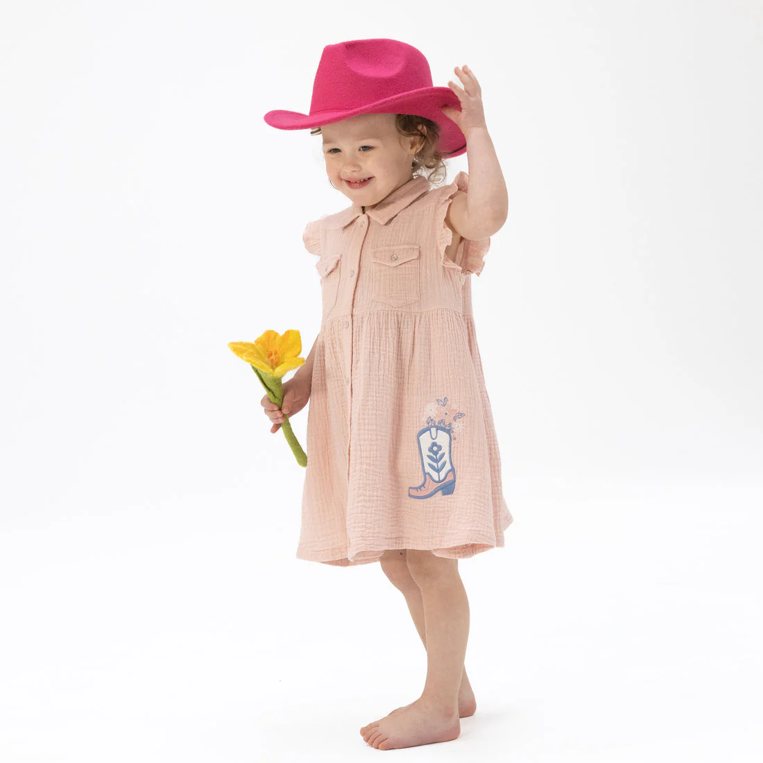 Western Pearl Snap Dress & Bloomer- Yee Haw Cowgirl by Angel Dear - Image 2