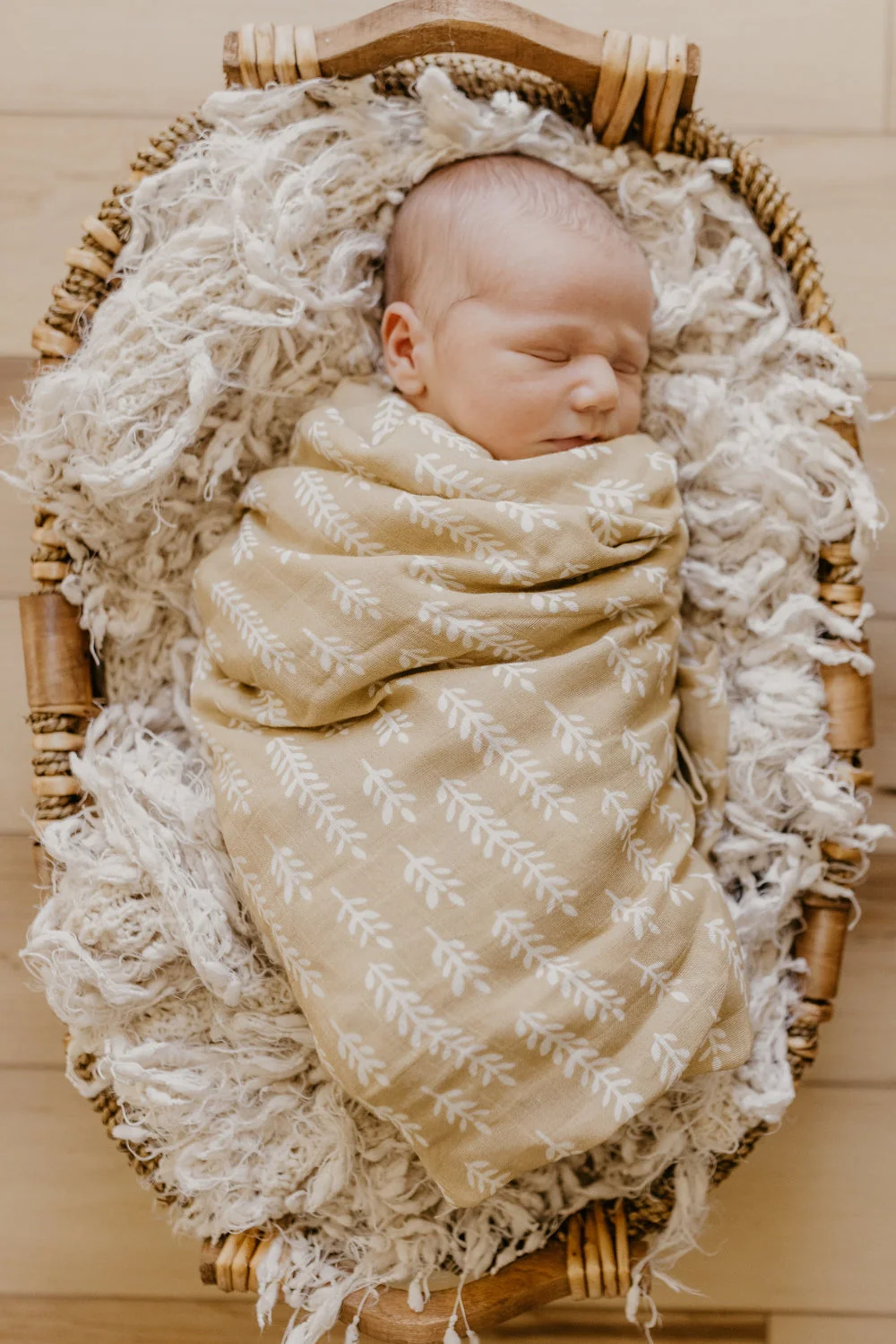 Wheat Muslin Swaddle - Almond by Mini Wander - Image 2
