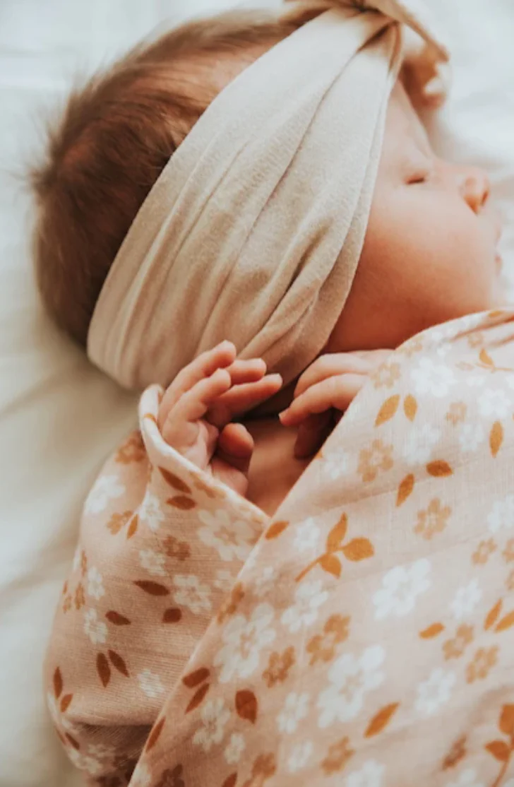 Whimsy Floral Muslin Swaddle - Multi Peach by Mini Wander - Image 3