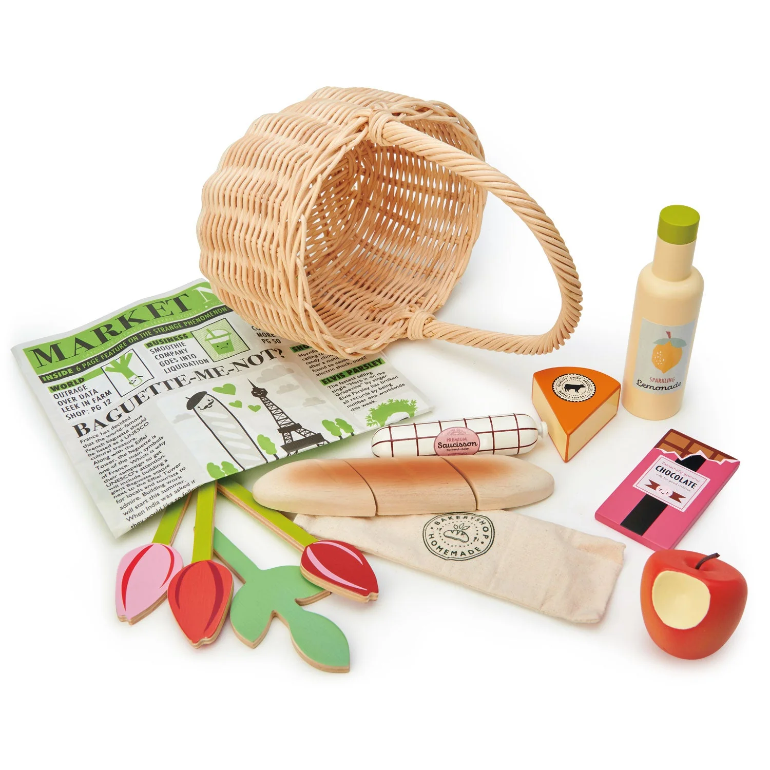 Wicker Shopping Basket by Tender Leaf Toys - Image 3