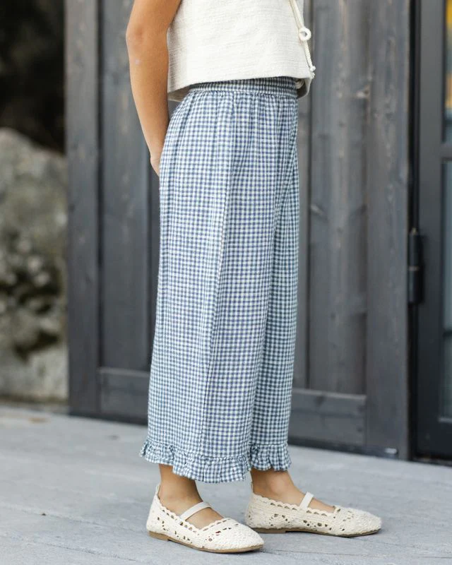 Wide Leg Pant - Marine Gingham by Rylee + Cru - Image 9