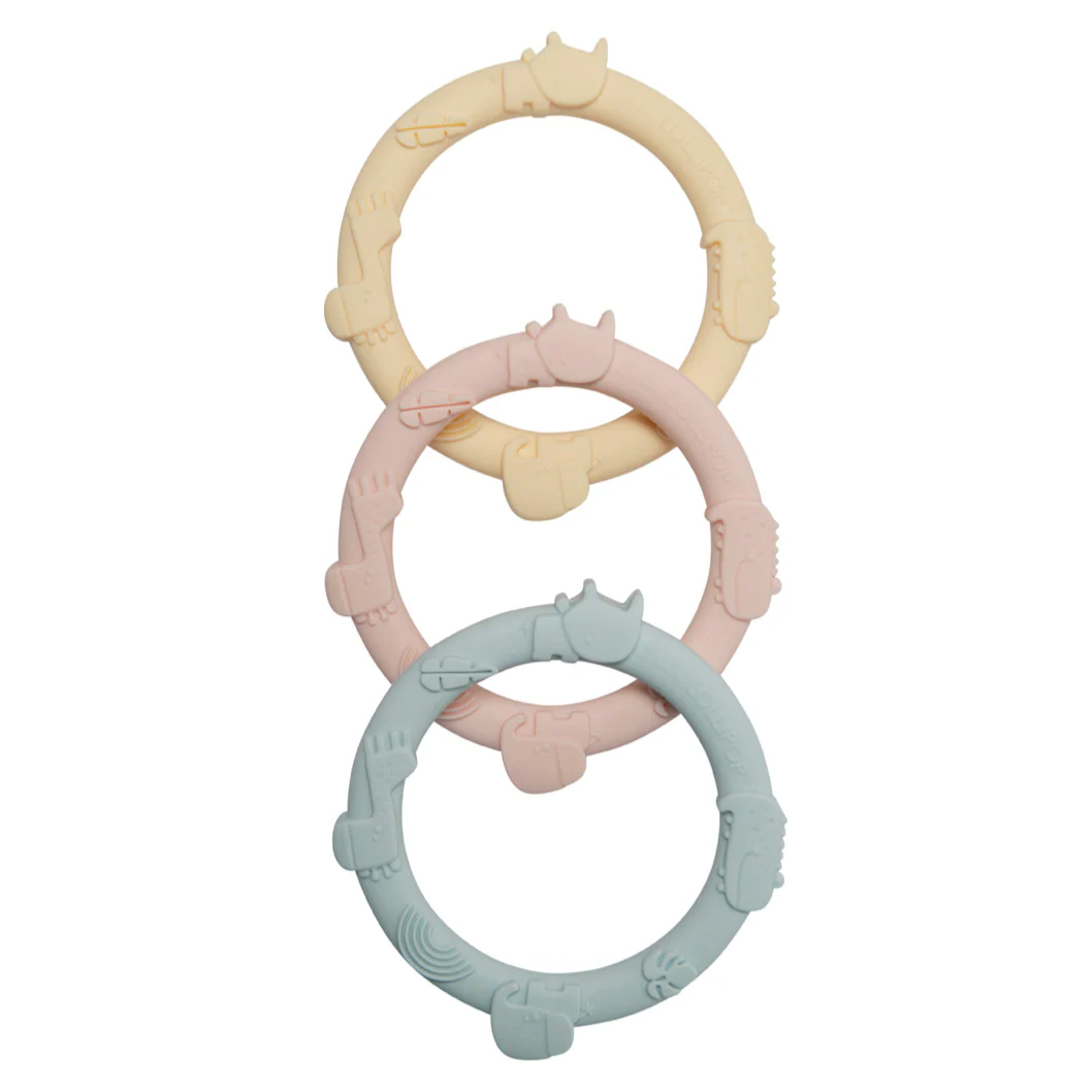 Wild Teething Ring Set - Pastel by Loulou Lollipop - Image 2