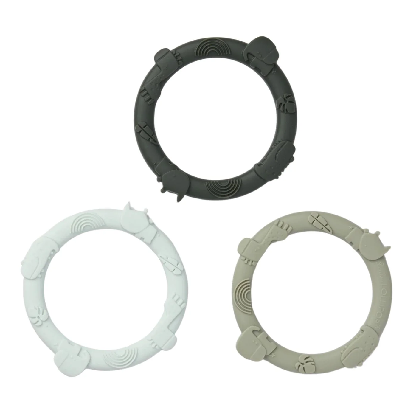 Wild Teething Ring Set - Sage Green by Loulou Lollipop