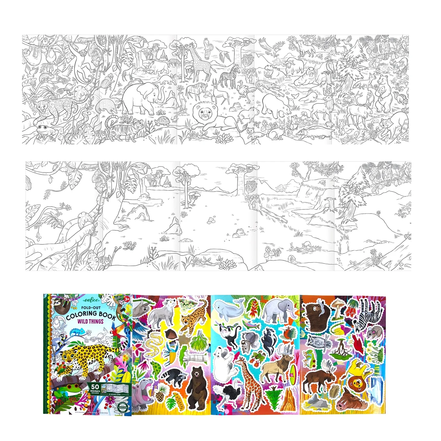 Wild Things Fold-Out Coloring Book by Eeboo - Image 4