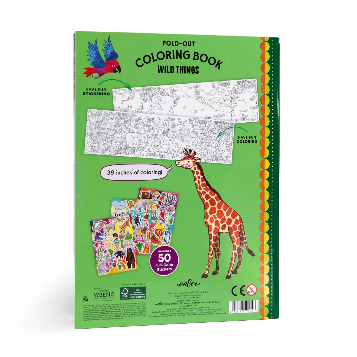 Wild Things Fold-Out Coloring Book by Eeboo - Image 5