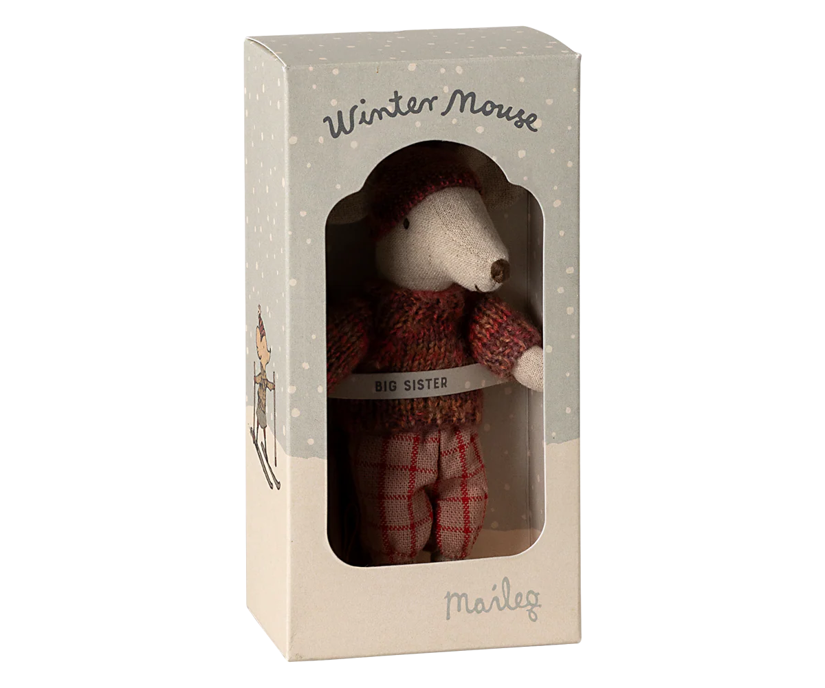 Winter Mouse with Ski Set, Big Sister - Rose by Maileg - Image 4